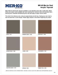 Topcoat color chart